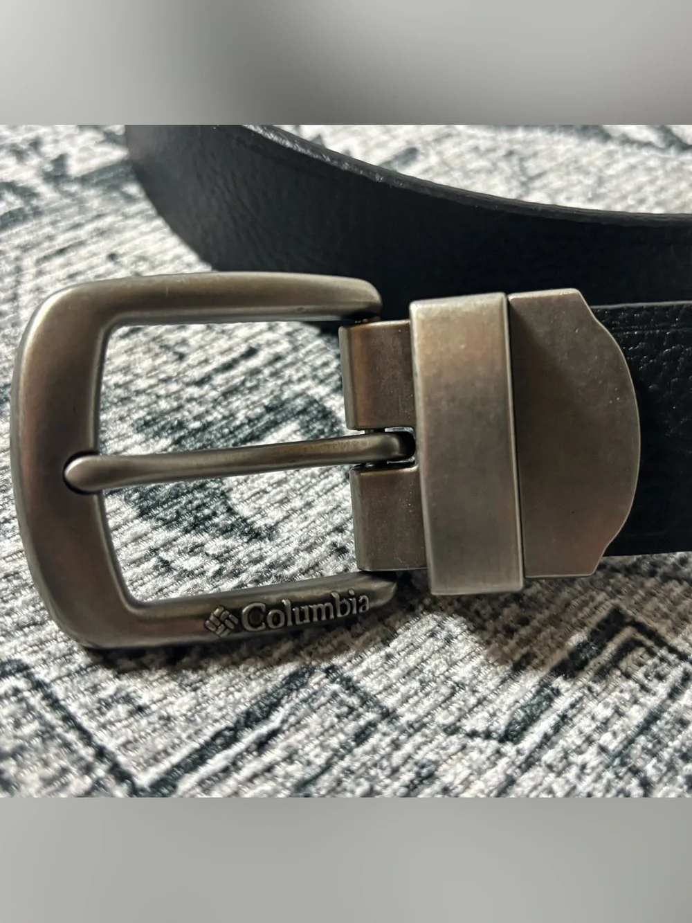Columbia Mens Black Brown Reversible Leather Belt New! Sz.32-30